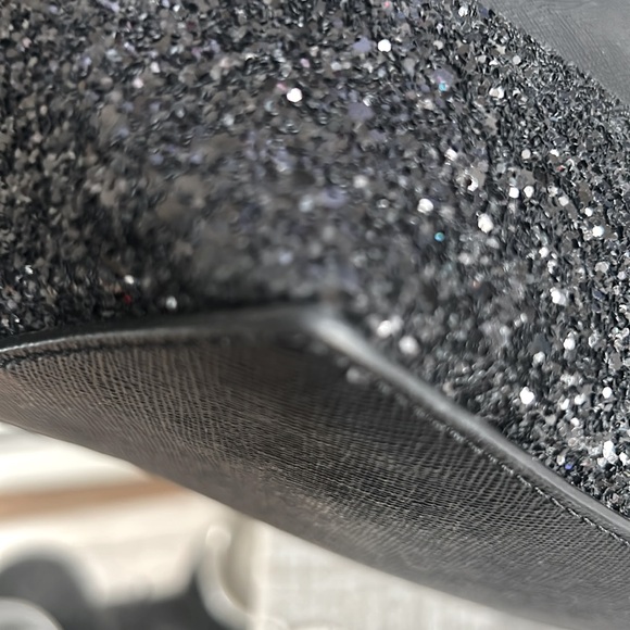 Kate Spade NY Black Greta Court Glitter & Staffiano Satchel Bag - Picture 12 of 16
